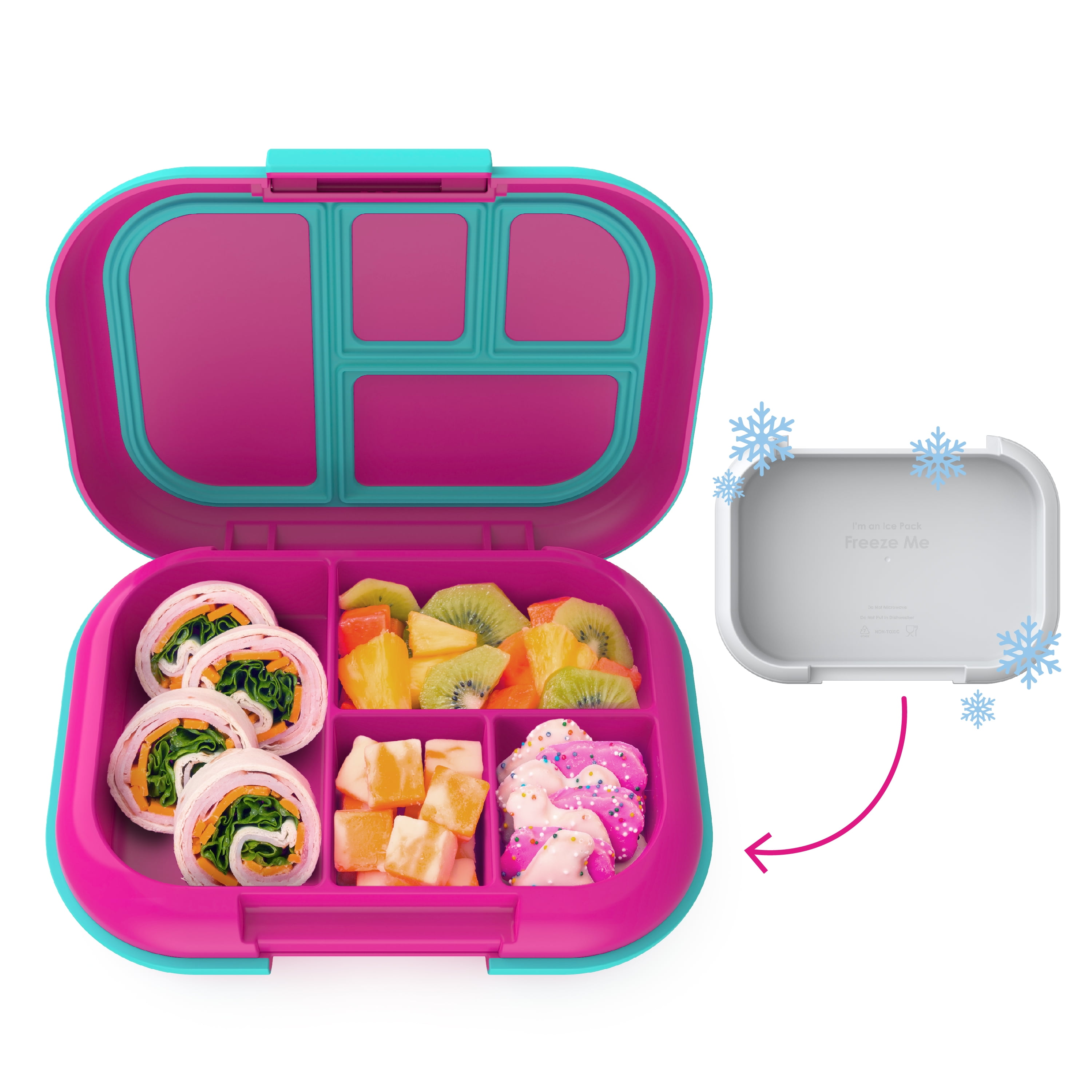 Hollywood Pink Leak-proof On-the-go Meal and Snack Packing YUMBOX Original Leakproof Bento Lunch Box Container for Kids: Bento-style lunch box offers Durable 