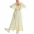 thumbnail image 6 of XQYLOS Girls Islami𝖼 Kaftan Dress Long Bell Sleeve Maxi Robe Belted Musli𝗆 Abaya Thobe Prayer Kids 𝖣ubai Traditional Eid Ramadan Festival Elegant Design, 6 of 9