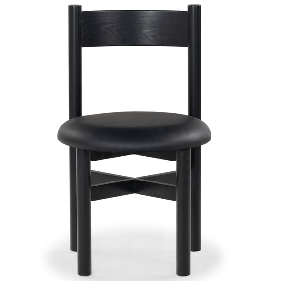 Safavieh Tayla Wood and Leather Dining Chair in Black