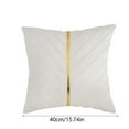 thumbnail image 2 of Velvet Throw Pillow Cover 45x45cm with Gold Leather, for Sofa Bed Living Room, 2 of 3