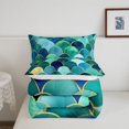 thumbnail image 5 of Homewish Magic Mermaid Scale Queen Comforter Set,Coastal Beach Comforter Sets Queen，Green,Reversible,3 Pieces,1 Comforter and 2 Pillowcases, 5 of 7