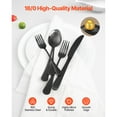 thumbnail image 2 of KFFKFF 30-pcs Silverware Sets, Stainless Steel Flatware Set with Steak Knives, Polished Finish Forks and Spoons, Service for 6, Washable Meal Tools for Home Kitchen, Black, 2 of 9