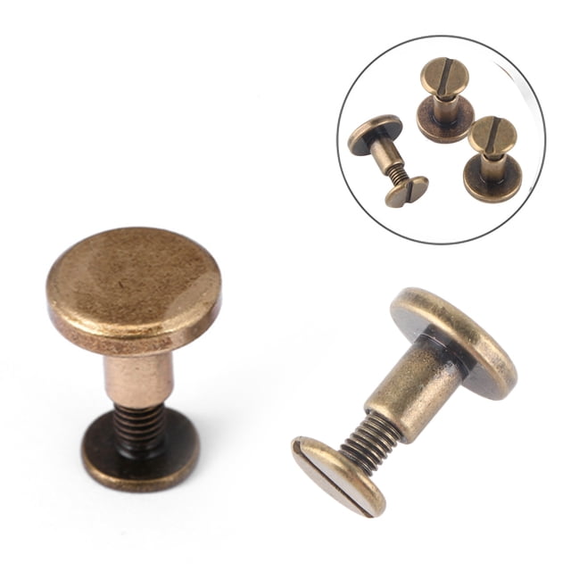 Remaches de Tornillo de Cabeza Plana, Remaches de Cabeza Plana, 20 piezas tornillos de latón de cobre de Cabeza plana tuercas clavos remaches accesorio de tapa de cuero5 mmmmmmmm