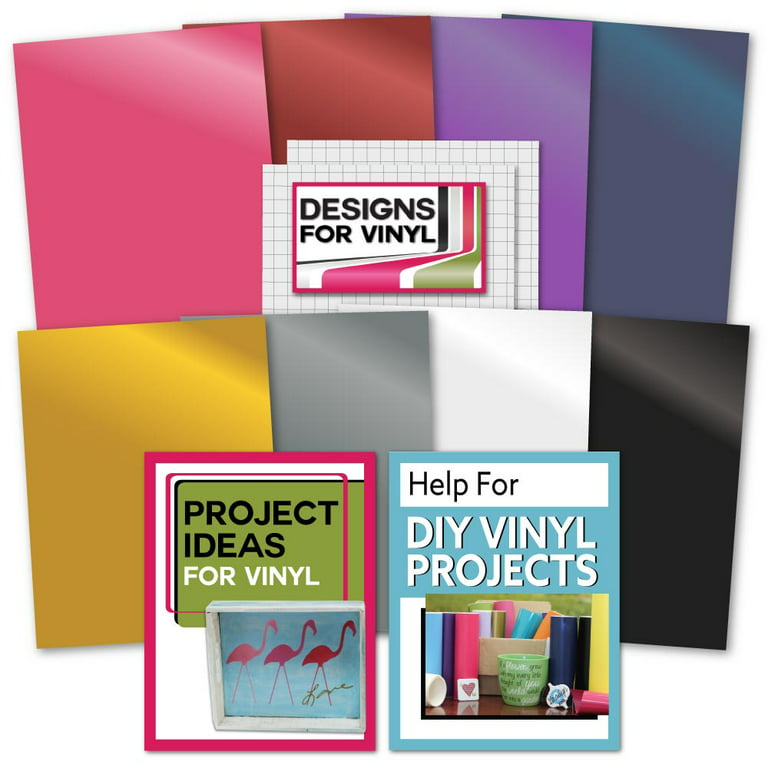 Cricut Beginner Bundle- Glitter Iron On HTV, Vinyl Sheets, Tool Kit, Pens,  eBook