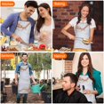 thumbnail image 7 of White Rose Gold Marble Pattern Apron-Garden Aprons for Women with Pockets-Cotton Linen Waterproof Kitchen Cooking Gardening Aprons Adjustable for Kitchen,Cooking,BBQ and Salon 33x27 Inch, 7 of 7