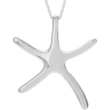 Brinley Co. Women's Sterling Silver Medium Starfish Pendant Fashion Necklace