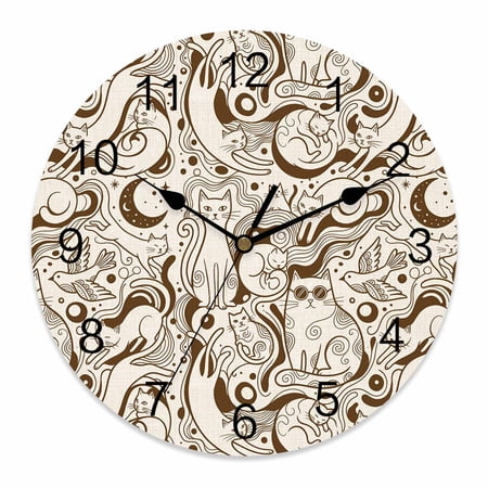 Wall Clock Cute Cat Clocks PVC Silent Non Ticking Battery Operated Decorative BBeige Cartoon Bird photo Wall Clock Cute Cat Clocks PVC Silent Non Ticking Battery Operated Decorative BBeige Cartoon Bird