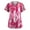 02-Hot Pink, variant on NAMTYQX Scrubs Tops for Women Stretchy Floral Pink Breast Cancer Shirt Light Gray Size XL