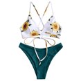 thumbnail image 1 of Womens Swimsuits Polyester Sleeveless Party Summer Beach Seaside Plus Size Tankini Swimwear Green, 1 of 4