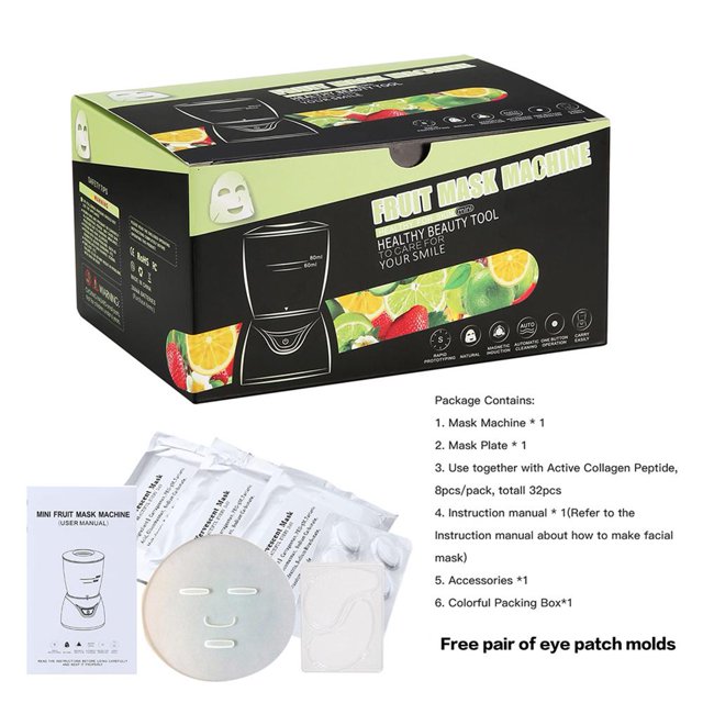 Máquina para hacer mascarillas faciales DIY, mascarilla automática de frutas y verduras, colágeno, cuidado de la belleza Ndcxsfigh Cuidado Belleza