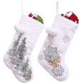 thumbnail image 1 of 2 Pack With Plush Faux Fur Cuff & Pompoms, Super Soft Giant Fluff Christmas Stockings,Gg, 1 of 5