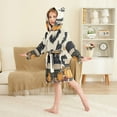 thumbnail image 4 of FORMRS Niños Bathrobe Unisex Hooded Robe Soft Plush Pajamas Sleepwear, Size 10-12T, Beige Halloween Cat, 4 of 7