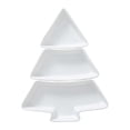 thumbnail image 1 of EeaseMX Bandeja creativa de cerámica con forma de árbol de Navidad para servir dulces, aperitivos y frutas, con secciones, ideal para dulces, pasteles y frutos secos (blanca)., 1 of 7