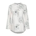 thumbnail image 4 of Wycnly Cute Tops for Women Floral V-Neck 3/4 Sleeve T shirts Summer Casual Lapel Button Down Plus Size Lightweight Pullover Blouses Pink XXL Clothes, 4 of 7