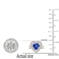 thumbnail image 4 of Dazzlingrock Collection 8mm Heart Tanzanite & Round White Diamond Double Halo Engagement Ring Set for Women (0.65 ctw, Color I-J, Color I1-I2) in 18K Rose Gold, Size 6, 4 of 5