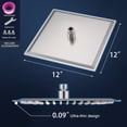 thumbnail image 3 of ALWEN 12 Inch Rain Shower Head Brushed Nickel, High Pressure Rainfall Square Shower Head, Ultra Thin 304 Stainless Steel Large Shower Head Full Body Coverage Modern Waterfall Shower Head for Bathroom, 3 of 7