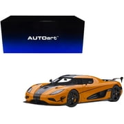 Diecast Koenigsegg Agera RS Cone Orange with Black Carbon Accents 1/18 Model Car by Autoart