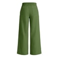 thumbnail image 4 of Women's Wide Leg Pants High Waisted Beach Palazzo Pants Soft Drawstring Trousers with Pockets Green XL, 4 of 7