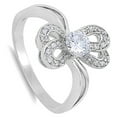 thumbnail image 4 of CHOOSE YOUR COLOR Clear CZ Butterfly Bow Cutout Ring .925 Sterling Silver Band White Female Size 9, 4 of 4