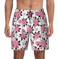 thumbnail image 2 of Picia Rose Flowers pattern Mens Swim Trunks with Compression Liner Stretch Beach Shorts Quick Dry with Zipper Pockets No-Chafing Board Shorts-Small, 2 of 9