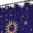 thumbnail image 3 of Blue Gold Sun Moon Pattern Shower Curtain 72"x84" ,Bathroom Decorative Shower Curtains Set with 12 Hooks,Modern Waterproof Washable Shower Curtain, 3 of 6