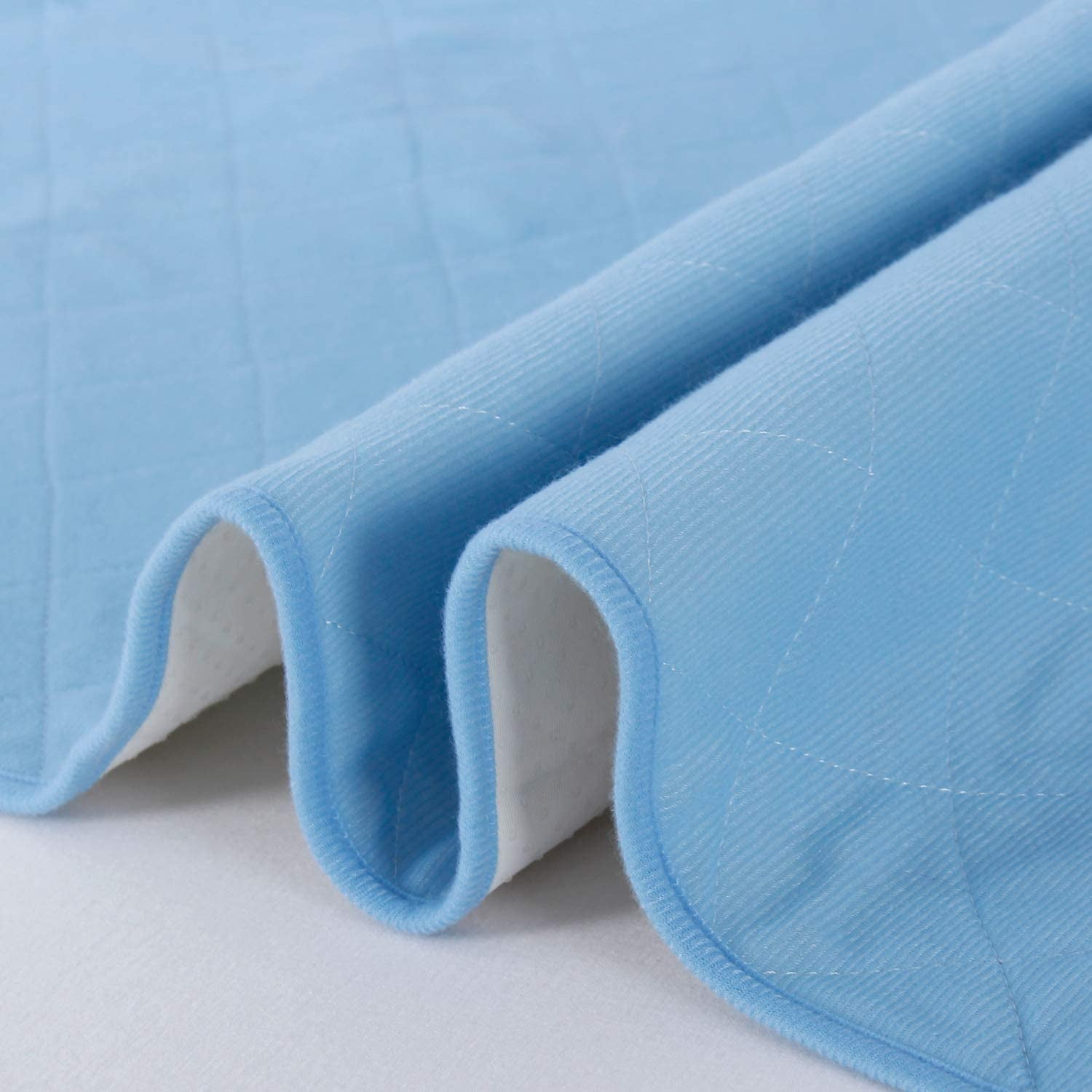 Biloban Washable Bed Pads for Incontinence 2 Pack, 34'' x 52'', Reusable, Non-Slip, Blue