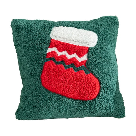 Yhmxh Christmas Pillow Covers, 18x18 inch Decorative Soft Plush Christmas Snowman Pillow Covers Beige 3D Embroidered Couch Cover Pillow Case for Sofa Bedroom Living Room Holiday Winter Home Decor