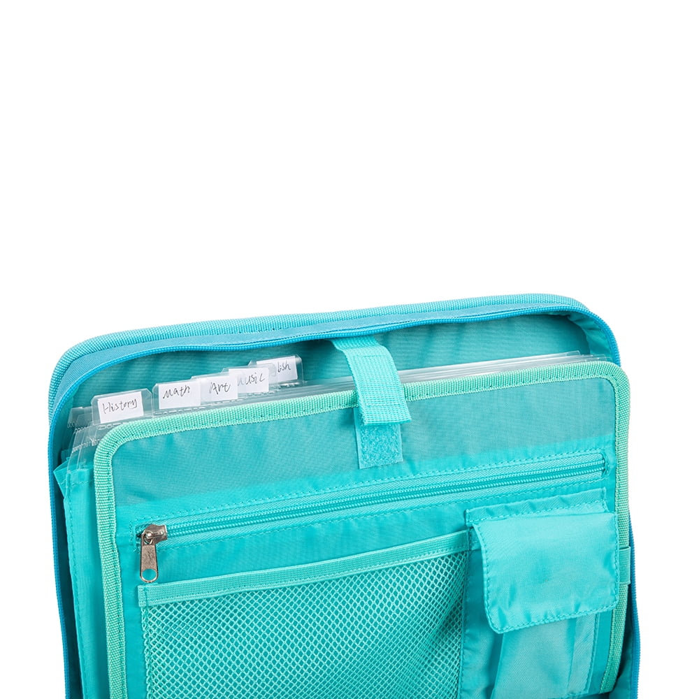 ZIPIT and GO, Fashion Binder for Girls, 3 Ring Organizer Bag, 2” Round Ring (Black, Pink, Teal)
