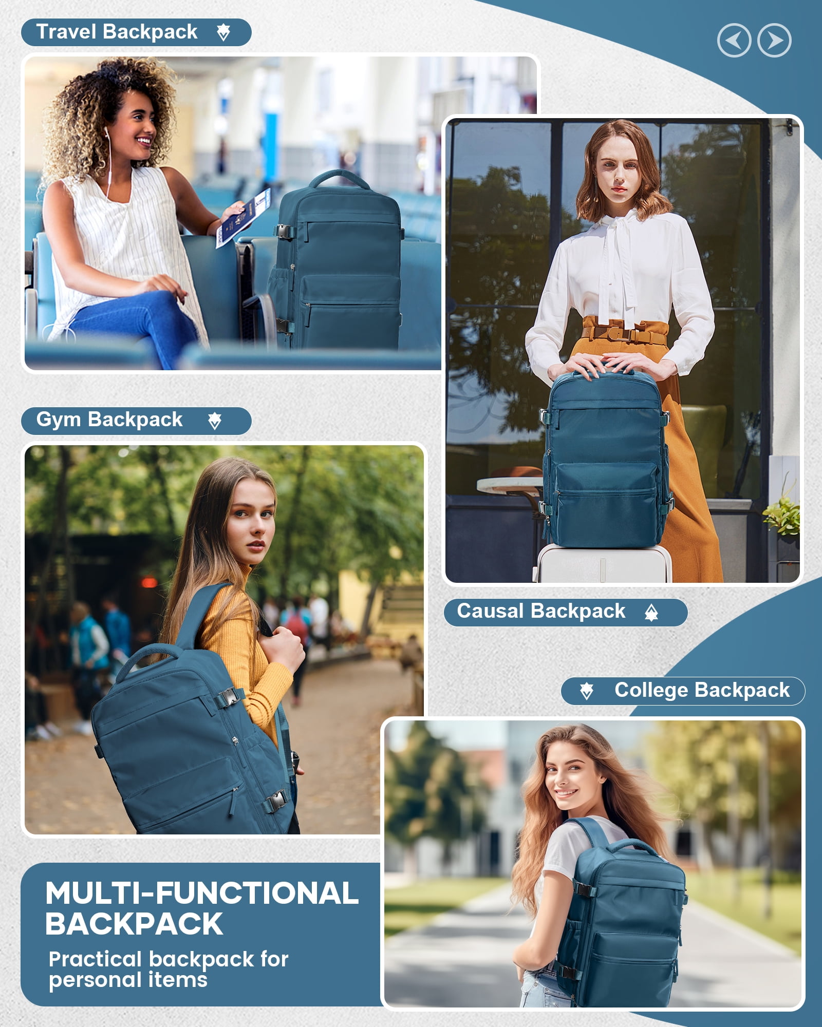Large Vacuum Travel Backpack with Pump for Women,Airback Personal Item Carry on Backpacks Flight Approved 18x14x8 inches for Men,Laptop Waterproof Work Compression bags Casual Daypack,Peacock Blue