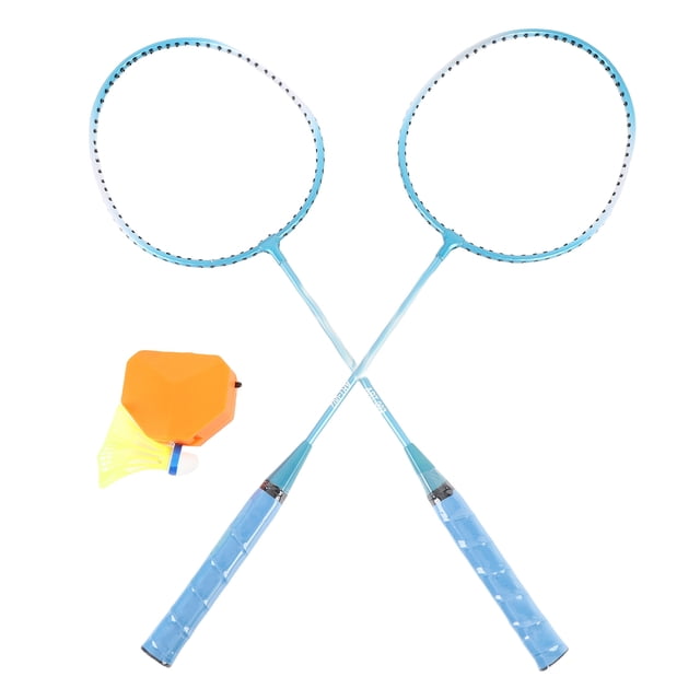Badminton Self Training Tool, Dual Rackets Single Player Badminton Trainer Automatic Rebound Light Up Shuttlecock Adjustable Height Practical for Learning