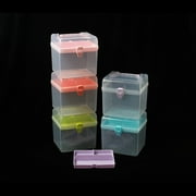 Multipurpose Plastic Craft Storage Containers with Removable Tray, Clear Plastic Storage Box with Lid & Handle, Easy Carry & Stack Small Storage Container, 1 Pcs, 6.29x5.51