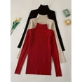 thumbnail image 2 of 3-Pack Women Turtleneck Knitted Pullovers Soft & Cozy Solid Colors Winter Sweaters, 2 of 12