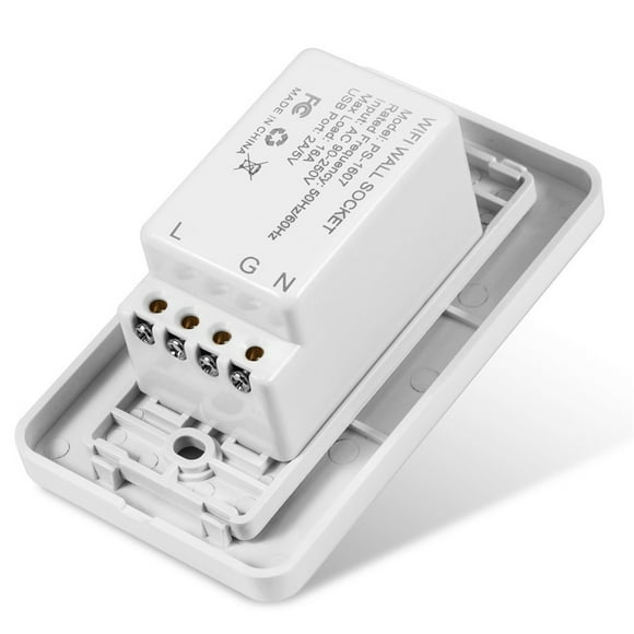 Inteprter Tuya Wifi Smart US enchufe tira de toma de corriente con 2 salidas 1 puertos USB enchufe de Control remoto inalámbrico funciona con Goole Home Electrodomésticos Inteprter HA005198-00