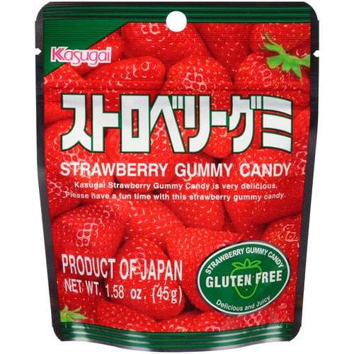 Kasugai, Strawberry Gummi Candy, 1.76 Oz