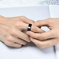 thumbnail image 6 of Wedding Rings for Men or Unisex. 8mm Black Square Band (Stainless Steel), 6 of 7