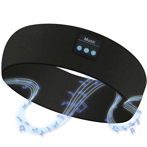 Wireless Sleep Headphones with Bluetooth 5.3, Breathable Sweat-Absorbing Headband, Dual-Ear HD Calls, Light Blocking, for Sleep/Sports/Office/Yoga/Travel