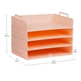 thumbnail image 3 of Mind Reader Stackable Paper Tray, Desktop Organizer, File Storage, Office, Plastic, 13.75"L x 10"W x 10.75"H, 4 Pcs., Pink, 3 of 7