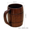 thumbnail image 2 of deevoka Wooden Mug/ Beer Cup with Handle, Tankard for Milk/Coffee/ Drinking Cup - 400ml, 2 of 5