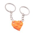 thumbnail image 1 of 3# naranja dos llaveros de bambú + 1 bloque de construcción de amor combinado en un llavero de bloque de construcción de amor llavero de pareja desmontable amistad y familia Regalo del, 1 of 8