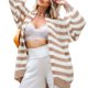 thumbnail image 3 of Txlixc Suéter de cardigan rayado femenino Txlixc moda, 3 of 8