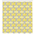 thumbnail image 3 of Ambesonne Ethnic Shower Curtain, Traditional Oriental Flowers, 69"Wx84"L, Pastel Yellow Dark Grey, 3 of 3