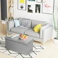 thumbnail image 2 of Giantex Folding Storage Ottoman Bench, Fabric Footrest w/ Removable Storage Bins & Padded Seat, Toy Storage Organizer Chest Box,  Light Grey, 2 of 10