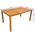thumbnail image 4 of vidaXL 7 Piece Outdoor Dining Set Solid Acacia Wood, 4 of 5