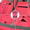 thumbnail image 5 of TCCFCCT Reflective Vest 9 Pockets High Visibility Safety Vest for Men Women, Hi Vis Construction Vest with Reflective Strips, Meets ANSI/ISEA Standards, (Pink, Small), 5 of 6