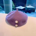thumbnail image 3 of CoCopeaunt Autumn And Winter Versions Of The 100% Wool Pearl Beret, Vintage Elegant Little Fragrance British Painter Hat, 3 of 6