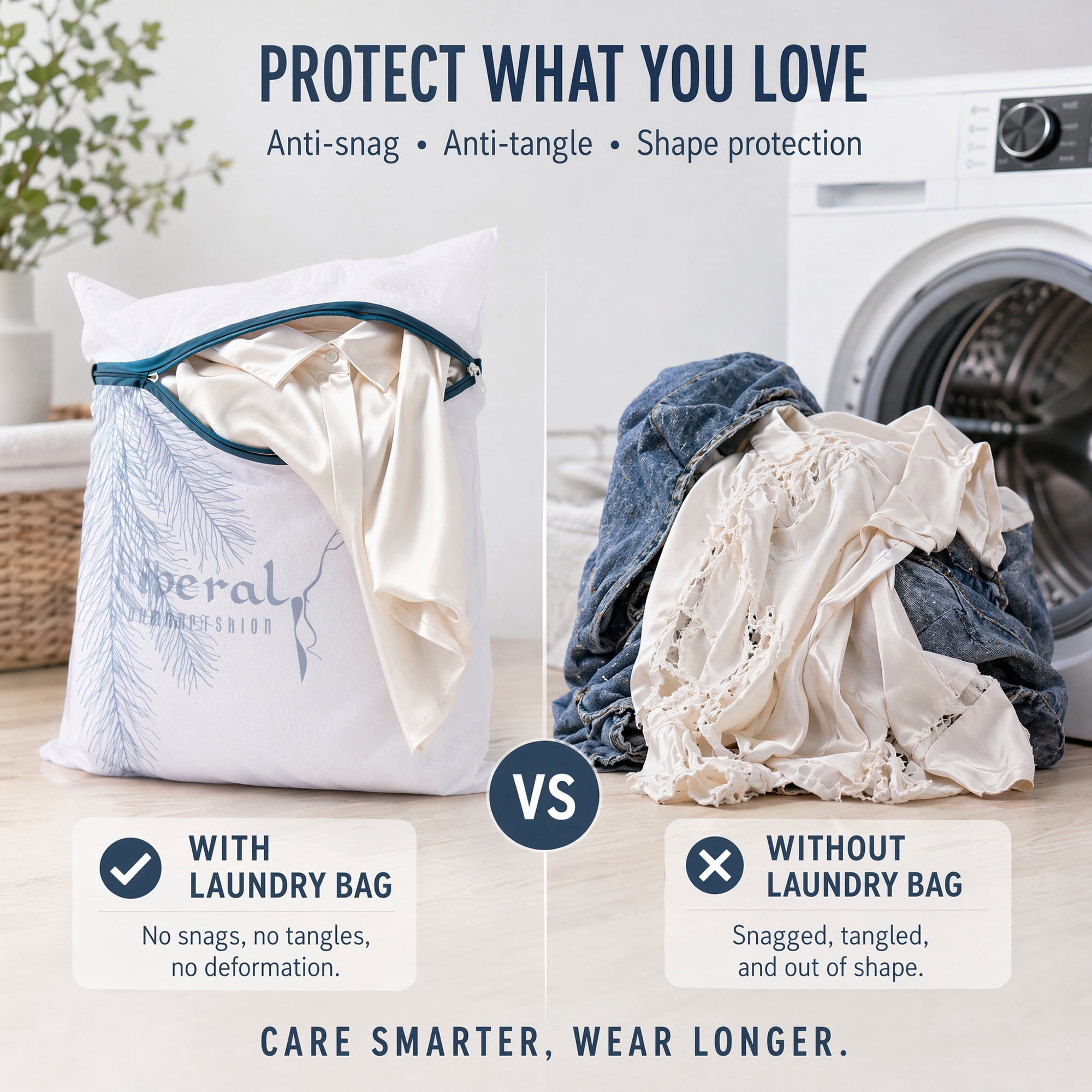Unique Bargains 2Pcs Mesh Laundry Bags for Delicates Protect Garments White 11.8" x 15.7"