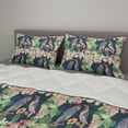 thumbnail image 2 of Leaves Comforter & Sham Bedding Set, Japanese Leaf Composition with Exotic Birds Owl Motif Avian Animals, 3 pcs Duvet Set Microfiber Filling Quilt, 5 Sizes, Multicolor, by Ambesonne, 2 of 4