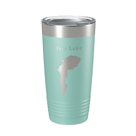 

Bass Lake Map Tumbler Travel Mug Insulated Laser Engraved Coffee Cup North Carolina 20 oz Teal