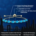 thumbnail image 2 of Gem Stone King 18K Yellow Gold Plated Silver Simulated Blue Opal Tennis Bracelet for Women (8.48 Cttw, Gemstone October Birthstone, Oval Cabochon 8X6MM, Fully Adjustable up to 9 inch), 2 of 6