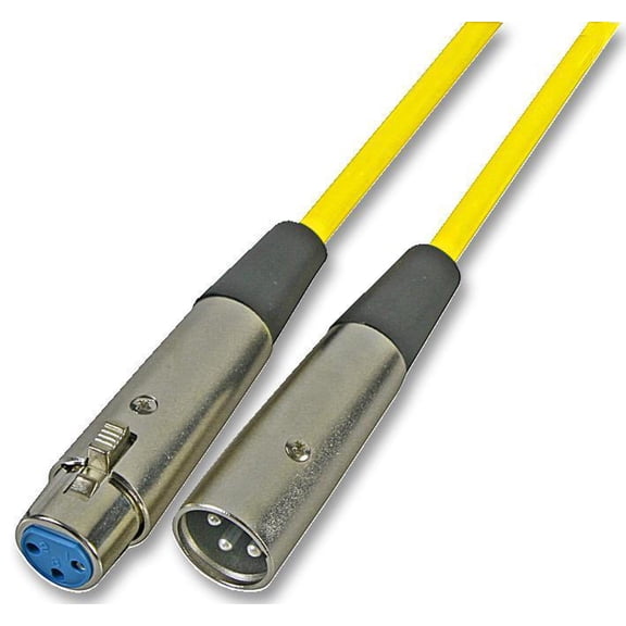 SOUNDLAB - 3 Pin XLR Male to Female Klotz Patch Lead, 1m Yellow